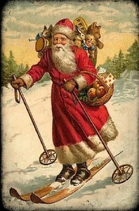 Rompecabezas de madera para adultos - Esquí Papá Noel (50 piezas mini rompecabezas de madera) - Imagen 1 de 5