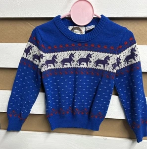 Maglione vintage Eclipse Los Angeles anni 80 unicorno cuore acrilico bambini taglia 6-6x - Foto 1 di 9