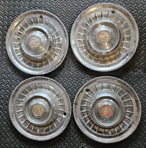 4 Hub Caps 1958 Cadillac 16.5 Inches Vintage Parts As Is Condition - Picture 1 of 19