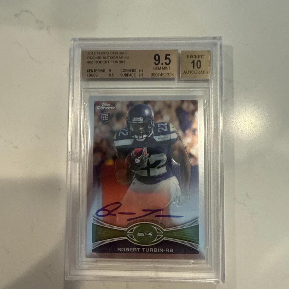2012 Topps Chrome Auto Robert Turbin BGS 9.5 Gem Mint RC - Image 1 of 1