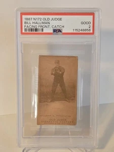1887 N172 OLD JUDGE BILL HALLMAN FACING FRONT, CATCH PSA 2 Philadelphia - Picture 1 of 8