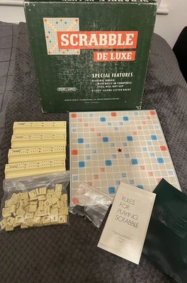 Scrabble Deluxe Board Game 1973 Vintage Spears Games - Complete - Image 1 of 4