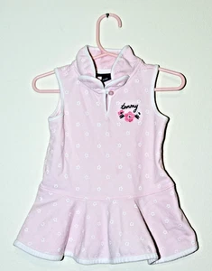 Tommy Hilfiger 18M Top Pink Floral Embroidered Collared Sleeveless White Flowers - Picture 1 of 13