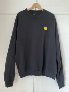 Gilly Hicks Hollister Smiley Face Black Sweatshirt Size XL - Picture 1 of 3