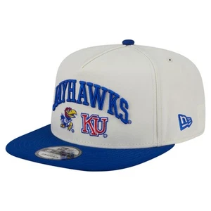 Para hombres New Era Blanco Kansas Jayhawks Collegiate 9FIFTY Marco A Snapback Sombrero - Imagen 1 de 5