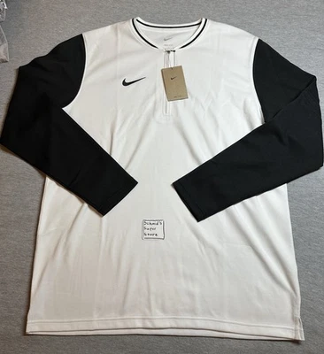 Nike Dri-FIT 1/2 Cremallera Raglán Pullover Top Blanco Negro Para hombres Talla Grande FJ9549-100 Foto 1 de 4