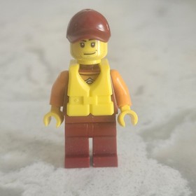LEGO - Minifigure Rescue Coast Guard City Lifeguard! MAROON! Set 60163 - cty081