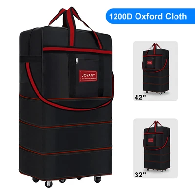 Expandable Duffle Luggage Bag 1200D Foldable Travel Bag 32"/42" w/Rolling Wheels - Image 1 of 4