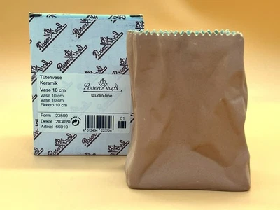 Rosenthal Studio Line, Germany brown Crushed Paper Bag, Do Not Litter Collection - Image 1 of 4