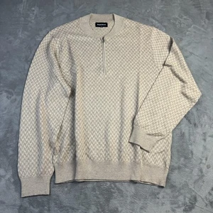 Suéter Bonobos Para Hombres XL Tejido Pullover Calce Ajustado Cuarto Cremallera Ligero Moderno - Imagen 1 de 13