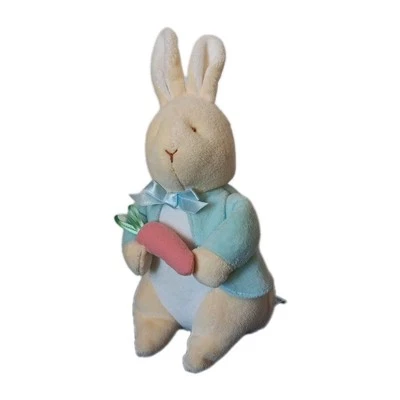 Eden Rabbit Peter with Carrot Pastel Blues Cream Lovey Security Plush Bunny - Image 1 of 4