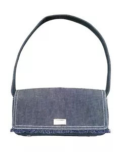 Borsa a tracolla vintage NUOVA ESCADA con frange blu medio denim - Foto 1 di 6