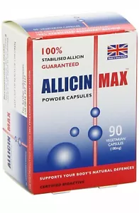 Allicin Max 180mg 90 Vegetarian Capsules Supports Body immune system Long Expir - Picture 1 of 1