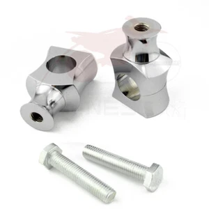 Motorcycle Chrome 1" CNC Handlebar Risers For Harley Softail Dyna Bobber Chopper - Picture 1 of 7