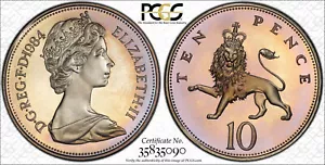 NQC 1984 10P Great Britain S-4232 PR 68 DCAM (Tone Colors) None Graded Higher - Bild 1 von 1