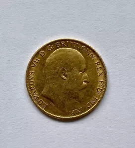 More details for 1909 gold half sovereign king edward vll bullion coin