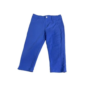 CATO GIRLS CAPRI PANTS SIZE M 7/8 Royal Blue Jegging Stretch Causal - Picture 1 of 5