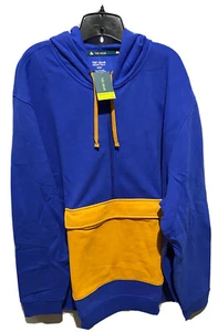 Tek Gear Mens Blue Gold Ultra Soft Fleece Pullover Hoodie Sweatshirt 4XB NWT - Picture 1 of 12