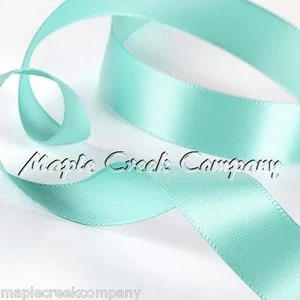 Nastro raso doppia faccia 3yd of Aqua 1,5" 1,5" x 3 iarde ben avvolto - Foto 1 di 3