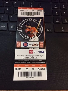 2016 SAN FRANCISCO GIANTS VS CHICAGO CUBS TICKET STUB 5/22 MADISON BUMGARNER WIN - Picture 1 of 1