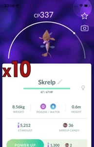 10x Skrelp Pokemon Konvolut!! Gute Chance auf Glück und Gute IVs!! Go - Bild 1 von 1