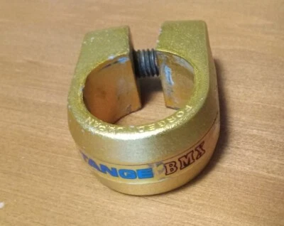 Abrazadera de tija de sillín Tange SC1 1" - Dorado - Calcomanía original - BMX de la vieja escuela - Años 80 - Forjado Foto 1 de 4