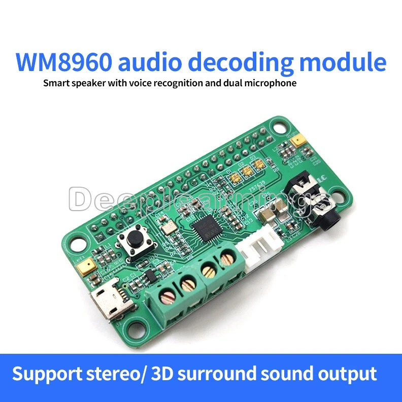 WM8960 Audio Decoder Module Shield For Raspberry Pi High Fidelity Sound Card NEW - Bild 1 von 1