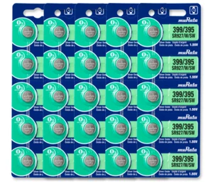 Murata 399/395 SR927 1.55V Watch Battery (25 Pcs) Replace Sony 399/395 EXP 10/25 - Picture 1 of 8
