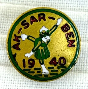 1940 Vintage Aksarben Ak-Sar-Ben Membership Lapel Pin Omaha Nebraska NE - Picture 1 of 3
