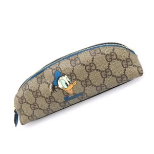 GUCCI x Disney Donald Duck GG Supreme Monogram Pen Pencil Case Blue Beige Auth - Picture 1 of 18