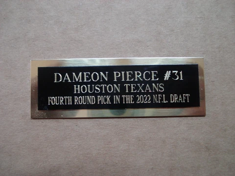 Dameon Pierce Football Card Houston Texans Card Plaque Nameplate 1" X 3" Cover
