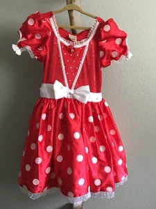 Disney Store Minnie Mouse Dress Girls Costume Size M Red White 🌺Adorable GUC - Picture 1 of 8