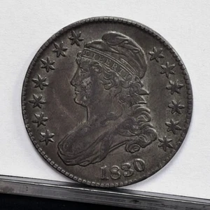 Medio dólar busto 1830 - XF detalles, tonificado (#58439-L) - Imagen 1 de 8