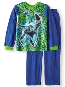 NEW JURASSIC WORLD BOYS SZ 4/5 OR 10/12 FLANNEL SLEEPWEAR PAJAMAS DINOSAUR PARK - Picture 1 of 4
