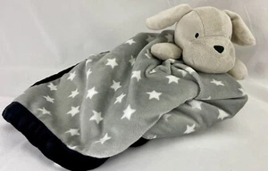 Gerber Modern Moments XL Puppy Dog Security Blanket Lovey Gray Black White Stars - Picture 1 of 6