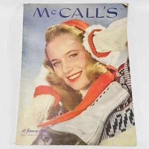 McCalls Magazine January 1946 News For Women Homemaking Style Beauty MCM Ads - Picture 1 of 13