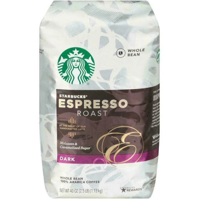 Starbucks Espresso Roast Whole Bean Coffee, Dark - 40oz