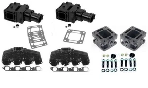 Mercruiser 7.4 L 454 502 8.2 Exhaust Manifold riser package set elbow 3" SPACER - Foto 1 di 1