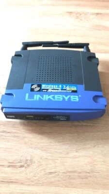 WRT54GSV11 Linksys 2.4GHz 4-Port RJ-45 54Mbps Fast Ethernet IEEE 802b/g Wireless - Image 1 of 4