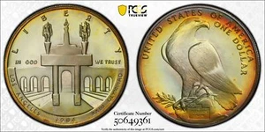 1984 S Modern Commemorative Los Angeles Olympiad PCGS PR-66 DCAM Olympic TONED - Picture 1 of 3