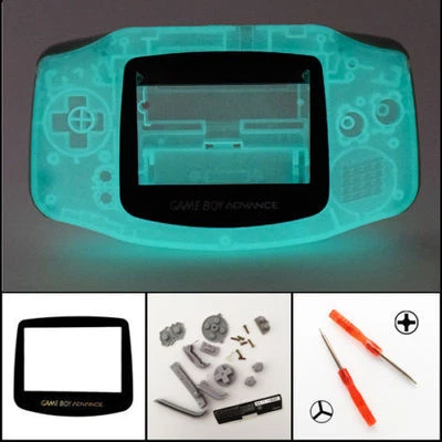 GBA Nintendo Game Boy Advance Housing Shell GLASS Screen Glow in the Dark! - Image 1 of 3