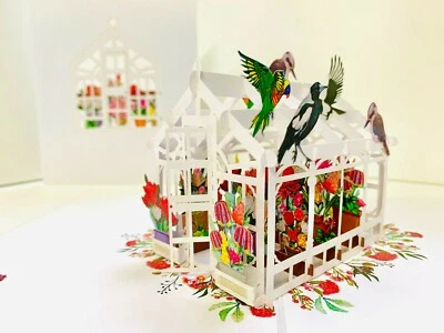 CARTÕES POP ORIGAMI JARDIM ESTUFA AUSTRALIANO 3D cartão pop-up aniversário - Imagem 1 de 4