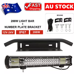 20'' Triple Row LED Light Bar Combo Beam with 23'' Number Plate Frame and Wiring - Picture 1 of 12