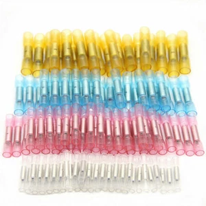 200x Schrumpfverbinder Quetschverbinder Stoßverbinder Kabelverbinder Wasserdicht - Imagen 1 de 26