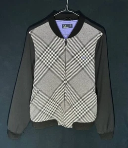 FRED PERRY bomber wool cotton plaid pattern - Picture 1 of 13