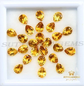 5x4 MM Natural Citrine Pear Cut Loose Gemstone Lot , Natural gemstone - Picture 1 of 3