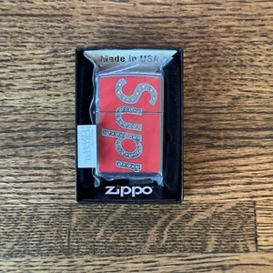 Supreme Red Swarovski Crystal Zippo Lighter Brand New Authentic - Picture 1 of 3