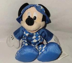 Disney Store Mickey Mouse Plush with Blue White Rain Coat 9" Stuffed Animal Toy - Picture 1 of 6