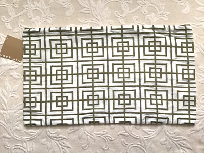 "Funda de almohada lumbar West Elm funda falsa verde blanca 21 x 12"" nueva con etiquetas" Foto 1 de 4