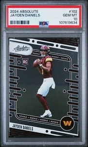 Jayden Daniels 2024 Panini Absolute Rookie PSA 10 GEM MINT Commanders RC #102 - Bild 1 von 2
